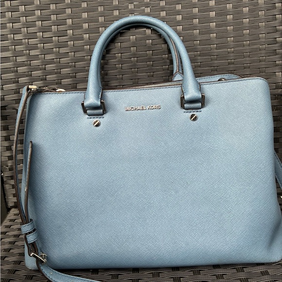 Michael Kors Bag,Michael Kors Sky Blue Satchel - Picture 2 of 14